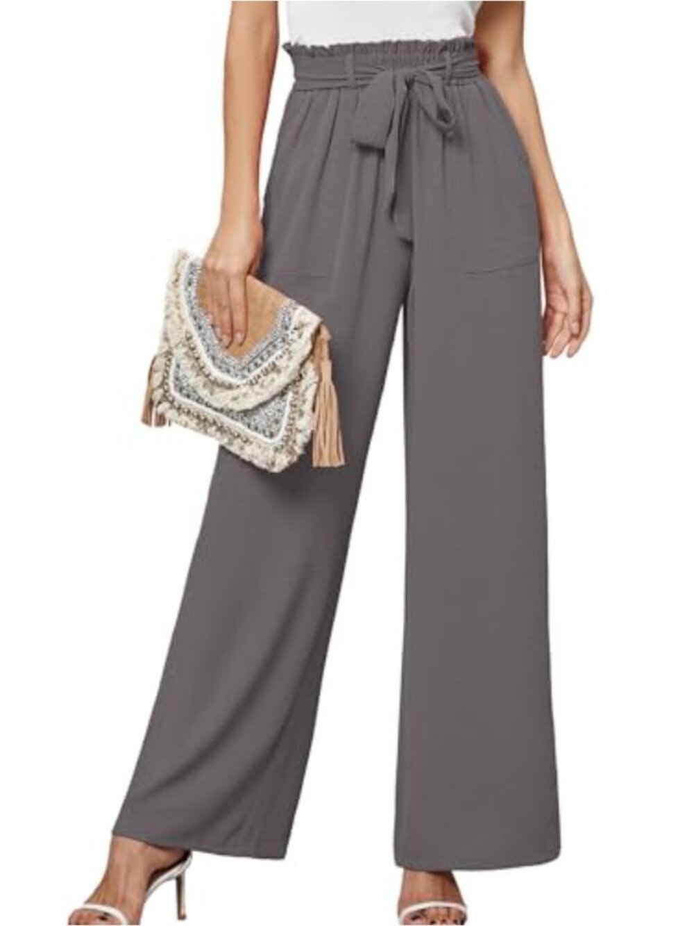 High Waisted Wide Leg Palazzo Lounge Pants with Pockets